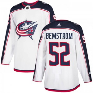 Emil Bemstrom Columbus Blue Jackets Men's Adidas Authentic White Away Jersey