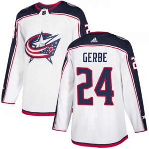 Nathan Gerbe Columbus Blue Jackets Men's Adidas Authentic White Away Jersey