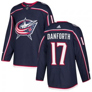 Justin Danforth Columbus Blue Jackets Youth Adidas Authentic Navy Home Jersey