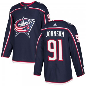 Kent Johnson Columbus Blue Jackets Youth Adidas Authentic Navy Home Jersey