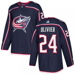 Mathieu Olivier Columbus Blue Jackets Youth Adidas Authentic Navy Home Jersey