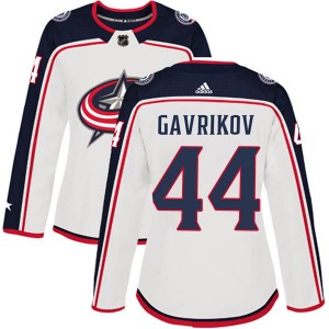 Vladislav Gavrikov Columbus Blue Jackets Women's Adidas Authentic White Away Jersey