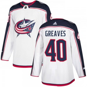 Jet Greaves Columbus Blue Jackets Youth Adidas Authentic White Away Jersey