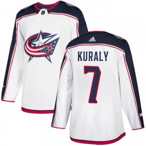 Sean Kuraly Columbus Blue Jackets Youth Adidas Authentic White Away Jersey