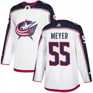Carson Meyer Columbus Blue Jackets Youth Adidas Authentic White Away Jersey