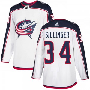 Cole Sillinger Columbus Blue Jackets Youth Adidas Authentic White Away Jersey