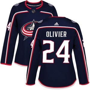 Mathieu Olivier Columbus Blue Jackets Women's Adidas Authentic Navy Home Jersey