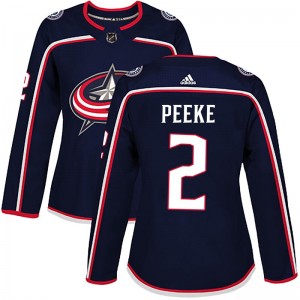 Andrew Peeke Columbus Blue Jackets Women's Adidas Authentic Navy Home Jersey