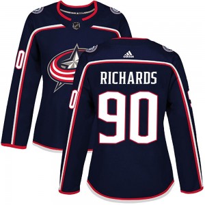 Justin Richards Columbus Blue Jackets Women's Adidas Authentic Navy Home Jersey