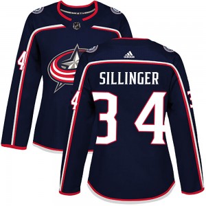 Cole Sillinger Columbus Blue Jackets Women's Adidas Authentic Navy Home Jersey