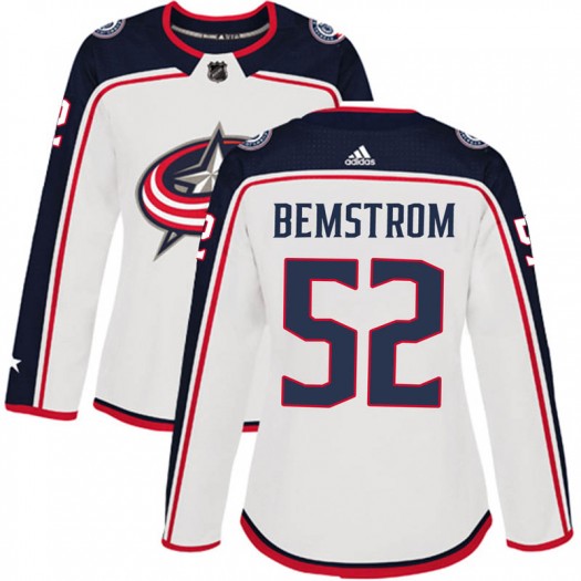 Emil Bemstrom Columbus Blue Jackets Women's Adidas Authentic White Away Jersey