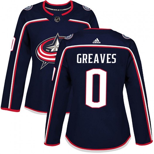 Jet Greaves Columbus Blue Jackets Women's Adidas Authentic Navy Home Jersey