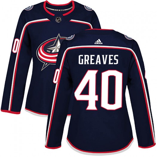 Jet Greaves Columbus Blue Jackets Women's Adidas Authentic Navy Home Jersey
