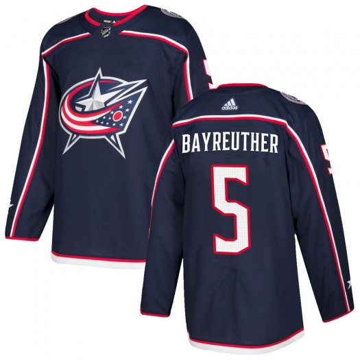 Gavin Bayreuther Columbus Blue Jackets Men's Adidas Authentic Navy Home Jersey