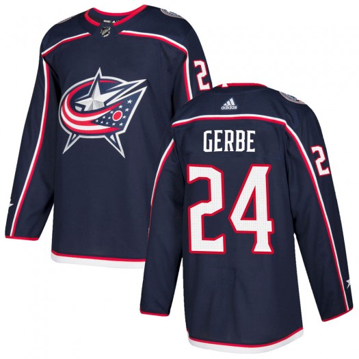 Nathan Gerbe Columbus Blue Jackets Men's Adidas Authentic Navy Home Jersey
