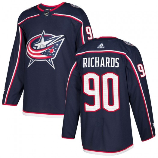 Justin Richards Columbus Blue Jackets Men's Adidas Authentic Navy Home Jersey